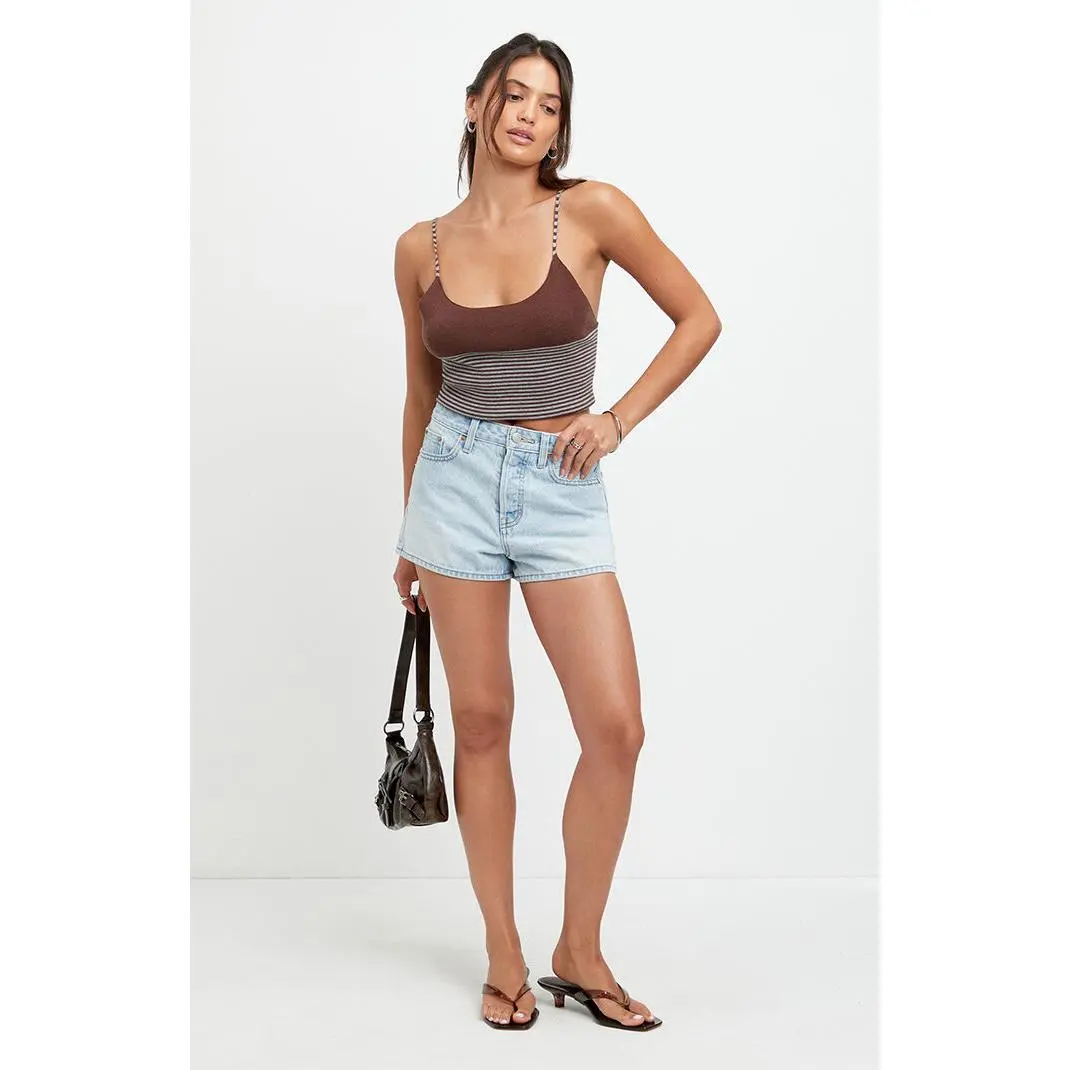 Pacsun Women's Ivy High Waisted Festival Jean Shorts Light Blue