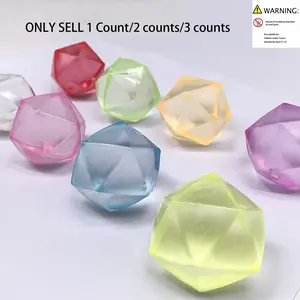 Diamond Ice Cube Gummy Squishy Toy| Elastic Soft Squeeze Ball for Stress Relief, Highly Satisfying Sensory Fidget Toy, Anxiety Reduction Gift (Random Color)