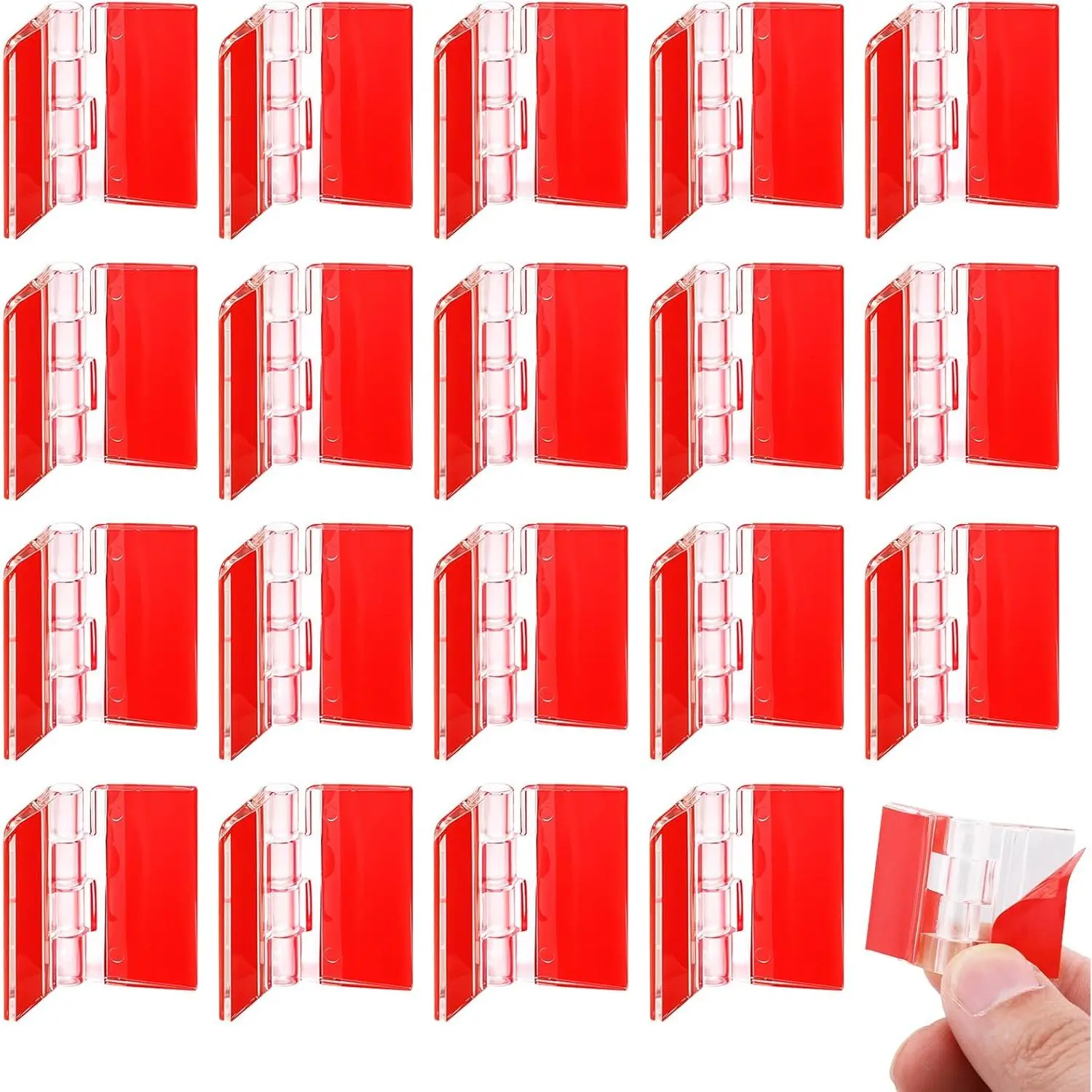 20 Pcs Acrylic Small Hinges Self Adhesive Small Hinges for Crafts Aquarium Lid Hinge Clear Foldable Hinge Tools for Cabinet Glass Furniture Display Stand 35x25 mm
