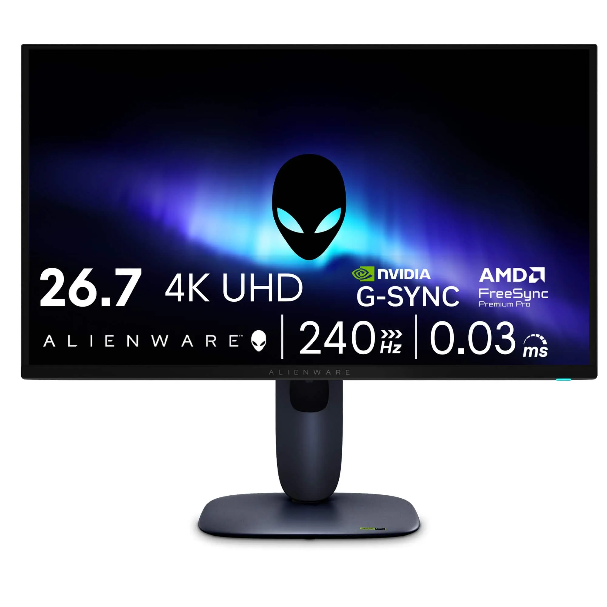 Alienware - AW2725Q 26.7 QD-OLED 4K UHD 240Hz 0.03-ms FreeSync Premium Pro G-SYNC Gaming Monitor with HDR (HDMI, DisplayPort, USB) - Interstellar Indigo