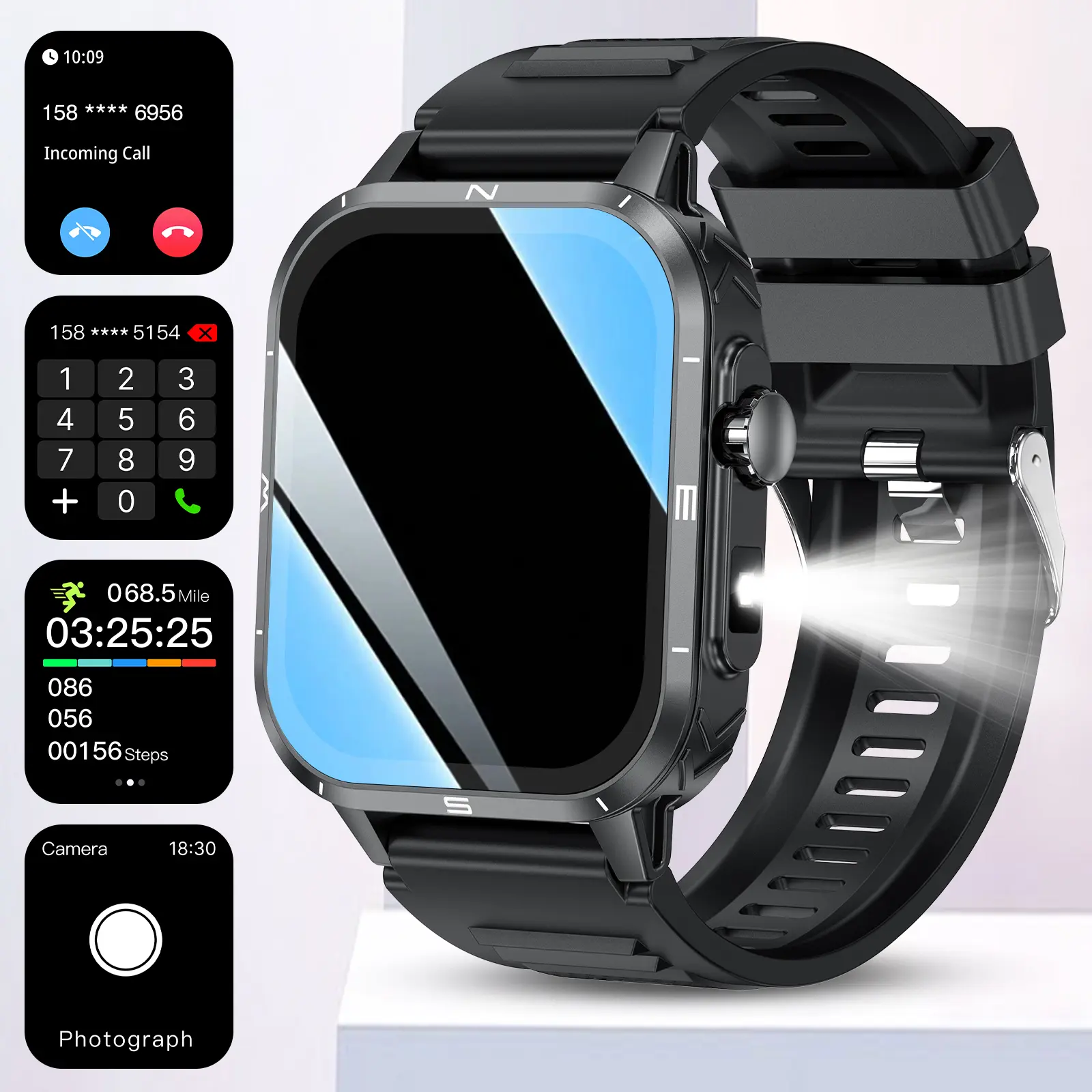 Smart Watch for Men and Women - Wearable Device with Bluetooth Call/Answer, Camera Controls, Music Controls, Real-Time Weather, Multiple Watch Faces, Waterproof, Compatible with Android & iOS Phones