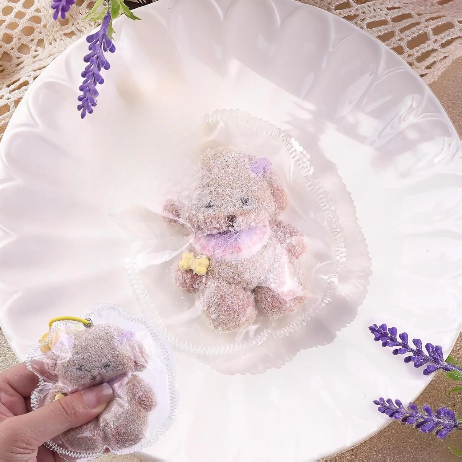 Anboor Matte Tissue-like Squeeze Toy - Dog Squishies Toy Ultra Soft Premium Silicone Teddy Dog Squeeze Fidget Toys Stress Relief for Kids Adults Autism Birthday Gifts Safe Durable Portable Calming Sensory Experience