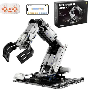 KIDGENIUS 360-Degree Rotation RC STEAM Mechanical Arm Building Kit, Educational STEM Toys for Kids 8+, High-Difficulty Engineering Model for Adult Collection & Display