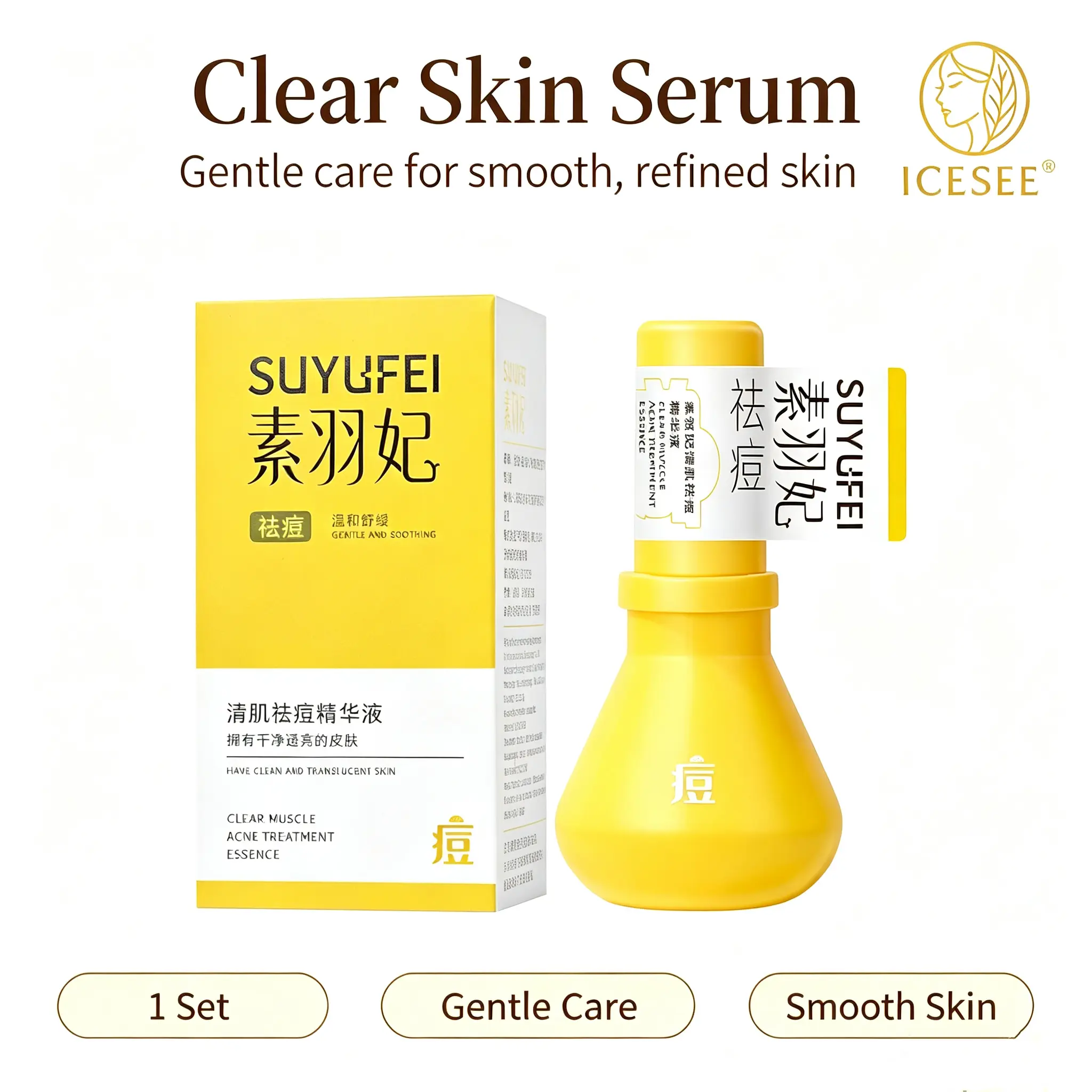 ICESEE Facial Serum for Blemish Prone Skin, Helps Improve Breakouts & Refine Skin Texture
