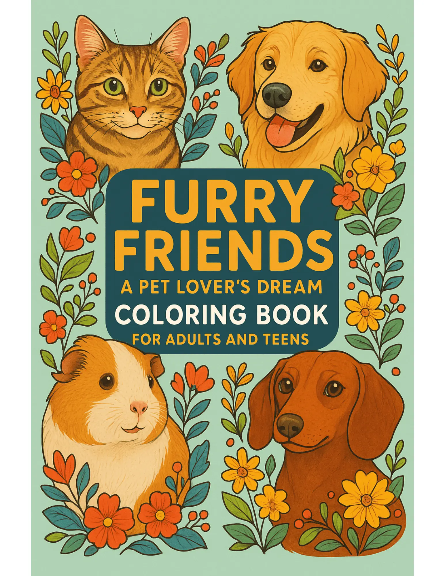 Furry Friends A Pet Lover’s Dream Coloring Book Sheets For Adults and Teens