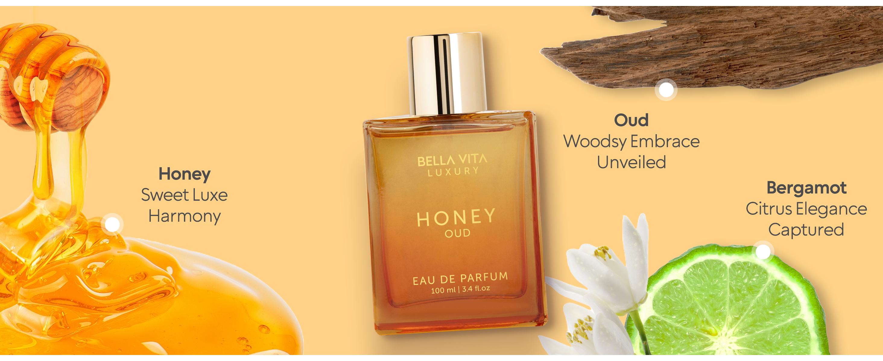 BellaVita Luxury's Honey Oud x 2 | Eau de Parfum | Patchouli, Vanilla, Bergamot | Floral & Spicy | Made with Clean & Vegan Essentials Oils