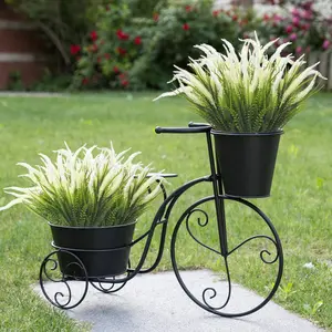 15PCS Artificial Greenery Plants Outdoor Fake Grass Shrubs UV Resistant Artificial Flowers Faux Plastic Plant for Farmhouse Garden Porch Patio Indoor Wedding Decoration (White+Green)