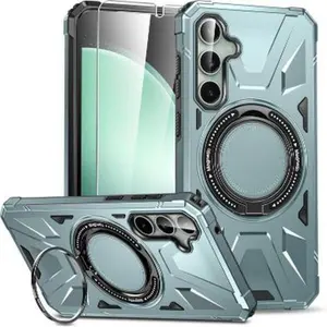 Case for  Galaxy Ultra 6.9-Inch, Military Grade Protection, Slide Camera Cover, Screen Protector, Rotated Ring Kickstand, Heavy Duty Shockproof, Black