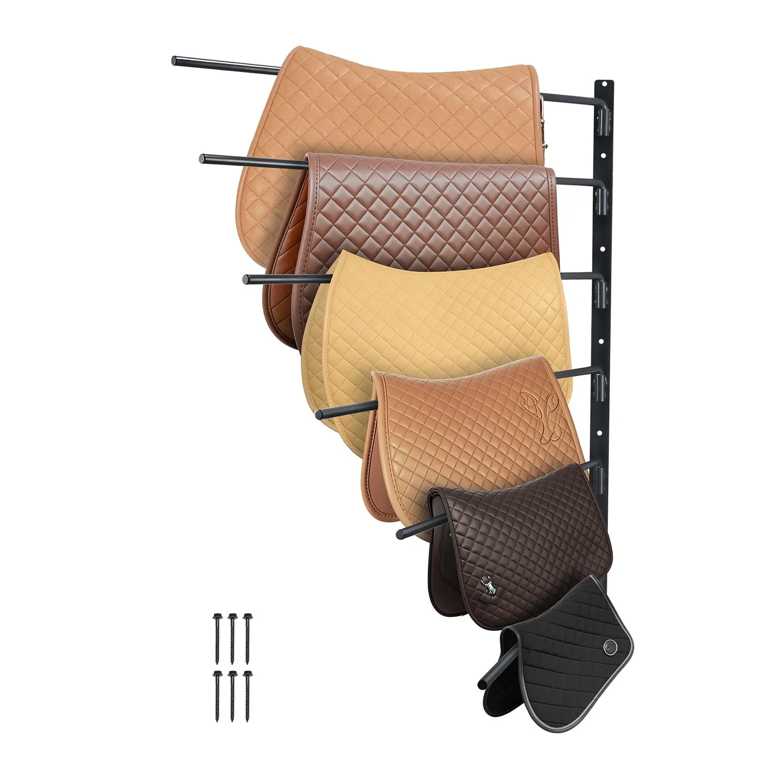 【Summerfinds】VEVOR Wall Mounted Saddle Rack 30.9 x 29.9 x 5.5 inSwing Out Saddle HolderSix Tiers Horse Saddle StandSpace Saving Horse Pad and Blanket Rack for Tack Room Organization Trailer Accessories