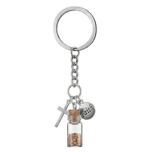 Mustard Seed Faith Cross Keychain Christian Gift Religious Church