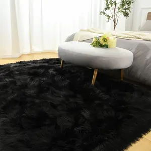 Long pile ultra fluffy soft rug luxury plush rug for use in living room bedroom kids room