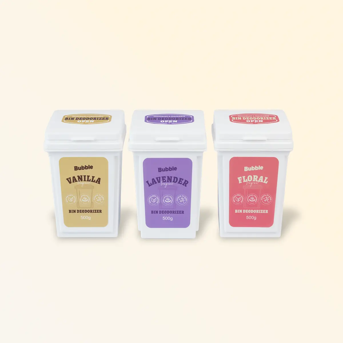 【3 PCS】Bubble - Bin Deodorizer - Fast 10s Odor Neutralizer, 2-3 Weeks Long-Lasting Freshness for Kitchen, Bathroom & Pet Areas - 500g
