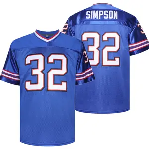 JKNAKN Men #32 Blue American Football Jerseys S-3XL Stitched, Athletic Performance Wear, Game Day Uniform, Sports Top, Loose Fit Jersey, American Football Design, Embroidered Numbers, Easy Care Fabric, Machine Washable Jersey, Football Players Gear