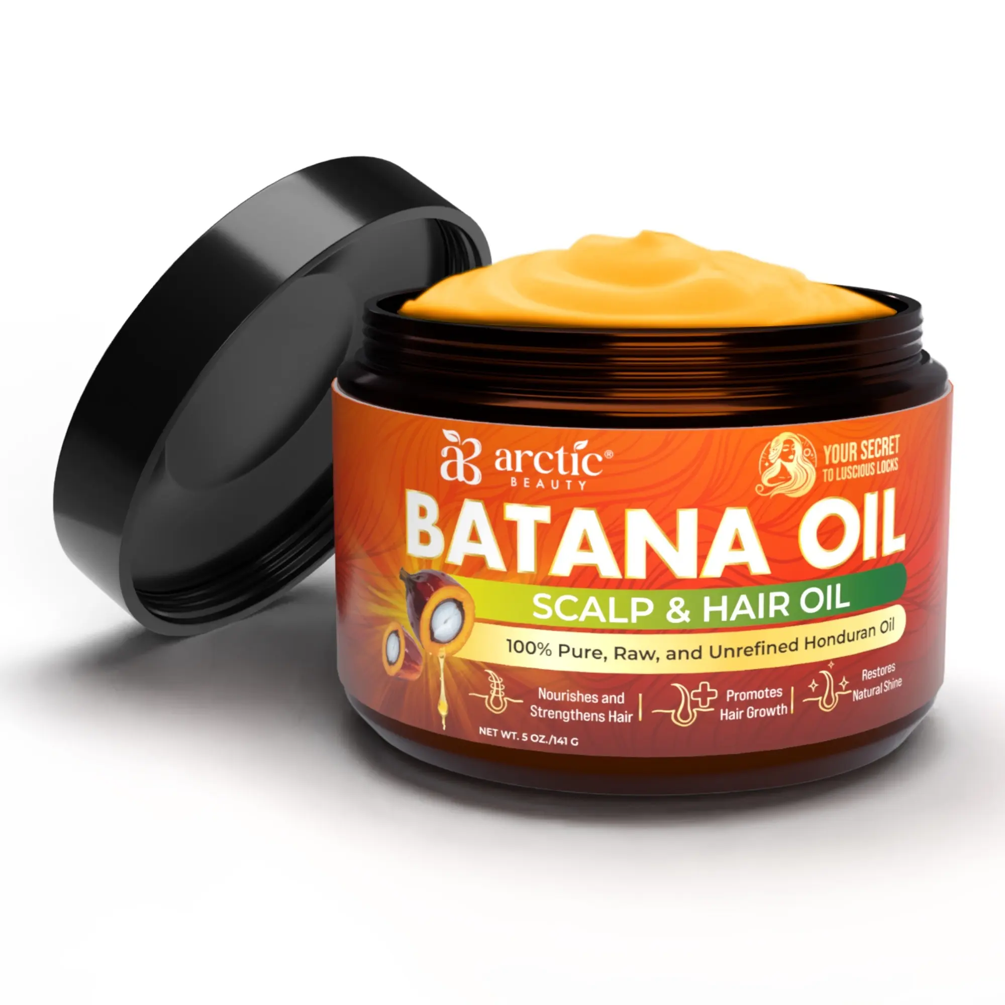100% Batana Oil (Scalp & Hair Oil) -  Arctic Beauty Hair Growth Support - Pure, Raw, and Unrefined Honduran Oil (5 oz) Natural Haircare Formula Mother Hair Products