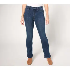 Denim & Co. Regular Indigo Easy Stretch Baby Bootcut Jean