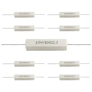 10Pcs Cement Resistor 10W 100 Ohm Resistor, Ceramic Resistor Power Resistor, Precharge Horizontal Resistors Wirewound Resistor, Flame Resistance