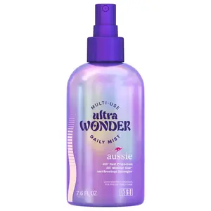 Aussie Ultra Wonder Daily Mist Lightweight Multi-Use Detangler, Silicone-Free, for All Hair Types and Curls, 7.6 Fl Oz