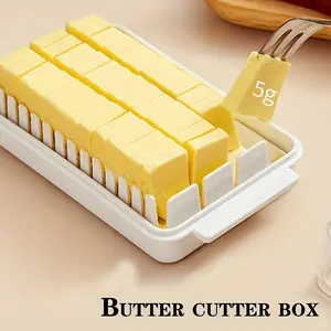 Durable Plastic Butter & Cheese Storage Container with Lid, Convenient Kitchen Organizer for Slices and Cubes, Oven Safe