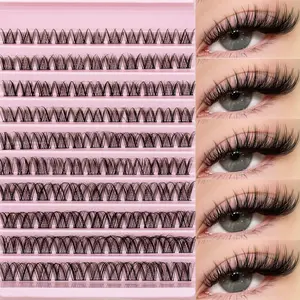 Wispy Eyelash Cluster Extensions, 9–16mm Mixed-Length Soft Lightweight Lash Clusters, DIY Natural Look at Home for Beginners, Long-Lasting & Waterproof