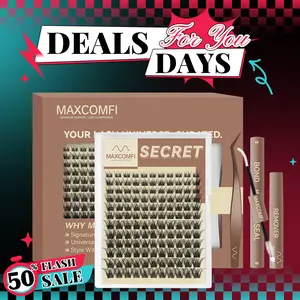 MaxComfi Secret Eyelash Clusters Kit, Waterproof & Long-Lasting Individual Lashes with Super Soft Thin Band, Natural Lash Clusters for Beginner-Friendly DIY Application, Individual Lashes Kit