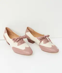 Chelsea Crew Mauve & Cream Saddle Shoe Heels