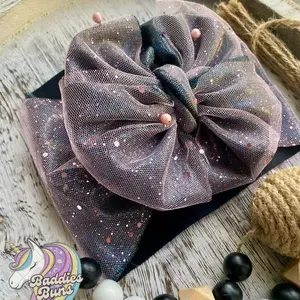 Pearl wrapped messy bow head wrap