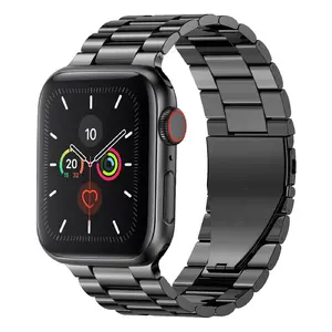 Classic Stainless Steel integrated Compatible with apple watch Band strap Bracelet, Easy Installation and Adjustment metal watch band Accessories Replacement Wristband for iWatch Wearable