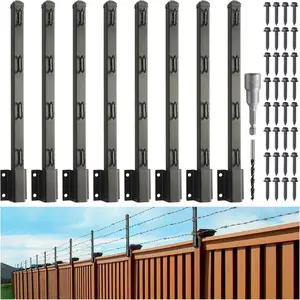 Fence  Extender, 23.5" Fence Barbed Wire Extend Arm,for Outdoor Fences to Increase Height, Protect  and Pets Jumping Off (8, 23.5in)