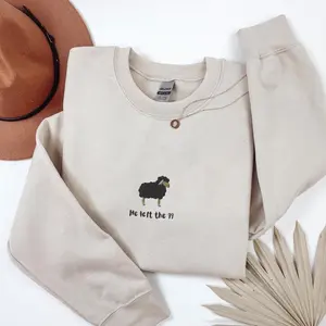 Black Sheep Sweater | Embroidered Christianity Crewneck | Bible Verse Sweatshirt | Jesus Leaves The 99 | Christian Gift | Lost Sheep Parable