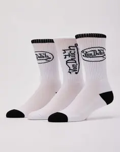 Mens Von Dutch Logo Crew Socks 3-Pack