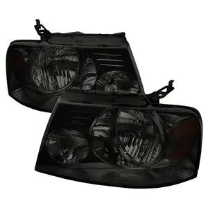 2004-2008 F-150/ 2006-2008 Mark LT Replacement Crystal Headlights w/ Amber Reflector (Chrome Housing/Smoke Lens)