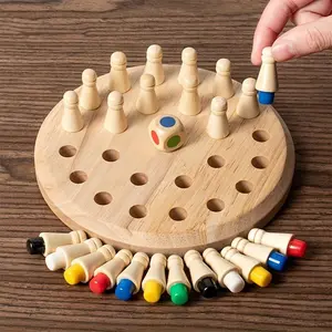 Wooden Memory Matching Game – Educational Chess-Style Puzzle for Kids & Adults, Portable Family Strategy Board Game, Tabletop Games for Brain Training & Holiday Gifts