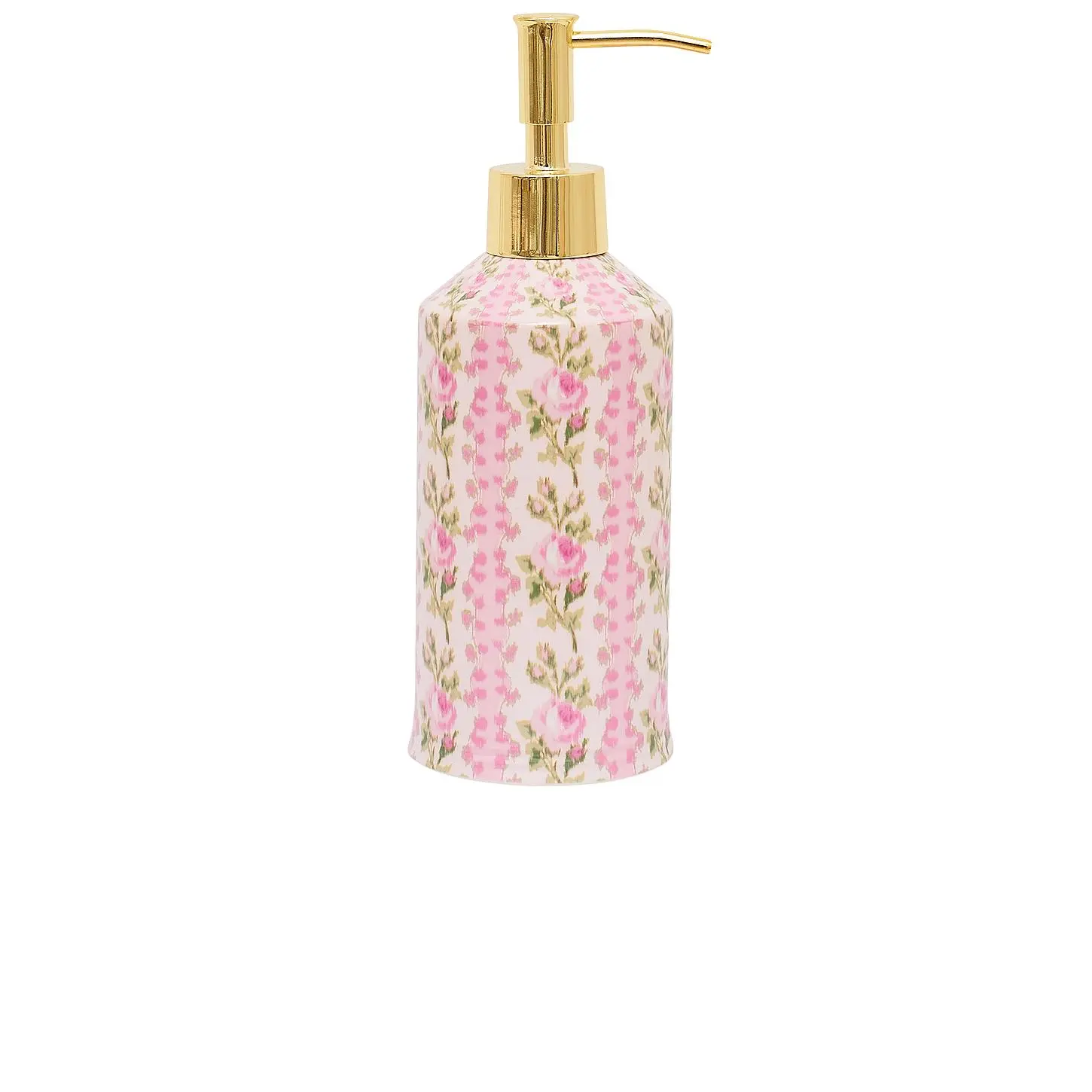 LoveShackFancy Elianna Bathroom Soap Lotion Dispenser, Strawberry Macaroon Design