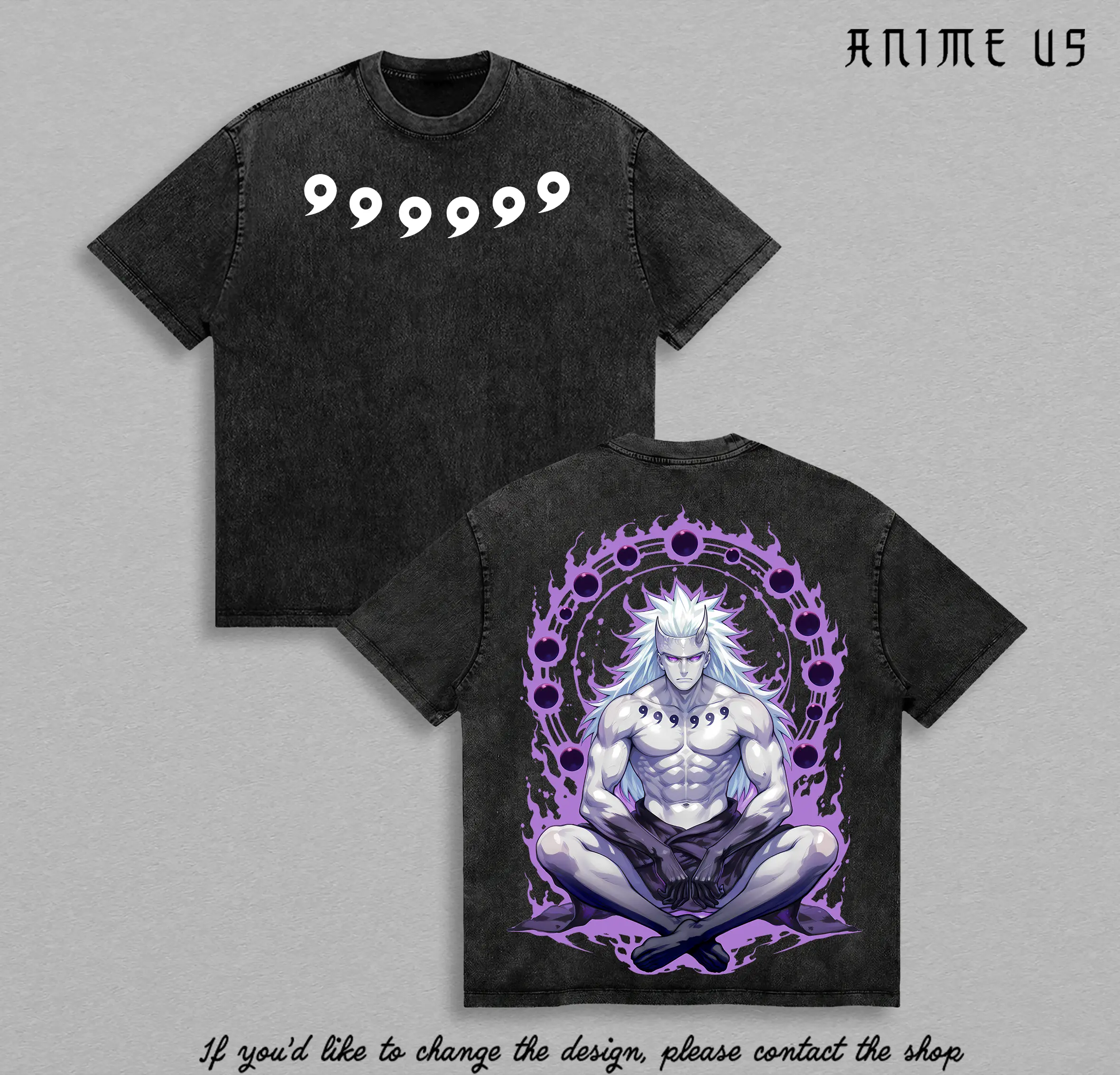 Six Paths Power Madara Uchiha x Naruto Anime Double Printed Unisex Oversized Washed Tee Manga Heavyweight Cotton Lightweight Gift For Naruto Fan Madara Fan