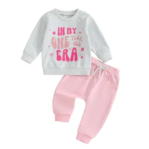 Infant Baby Girls First Birthday Outfit in My One Year Old Era Sweatshirt and Jogger Pants Set Fall Clothes