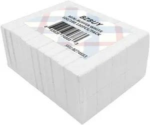 Bzbuy Compact Double-Sided Nail File - 100/180 Grit Mini White Buffer Block for Youth, Precise Polishing & Smooth Shaping, 130-Count Manicure Nail Supplies Tool