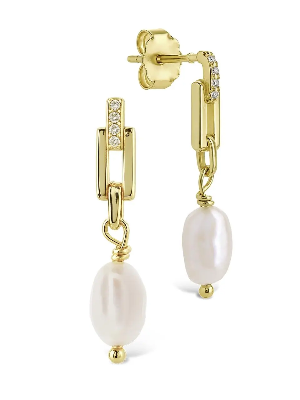 Cecelia Linked Pearl Drop Earrings
