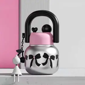 New Dual-Drink Carry Bottle High Aesthetic Large Capacity Plastic Cup Portable Student Handheld Big Belly Water Cup Lightweight Water Bottles