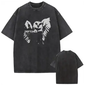 Sunland Retro Limited Hip Hop Deftones Unisex Oversize Rock Band Summer Washed Heavyweight Cotton T-shirt, Gift For Gothic, Gift For Punk, Grunge Clothes