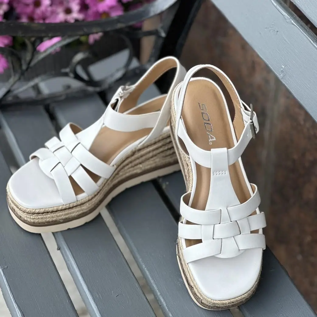 Versa Women's White Wedge Sandals for Summer Comfort