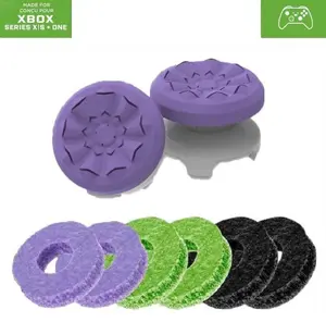 Precision Rings Thumbsticks Aim Boost Kit for PlayStation 5 (PS5) and PlayStation 4 (PS4) Controllers Accessories | Purple-Black Thumbsticks | PURPLE joystick thumbstick ps5 joystick controller aim thumbsticks