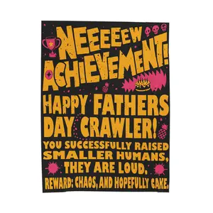 Dungeon Crawler Carl Fathers Day Blankets, Dad Achievement Blankets , DCC Fan Blanket, Funny LitRPG Dad Blanket