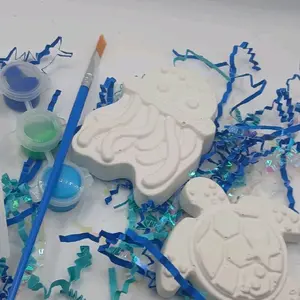 Paint your own plaster art kit, kids crafts, party favors, ocean/sea theme