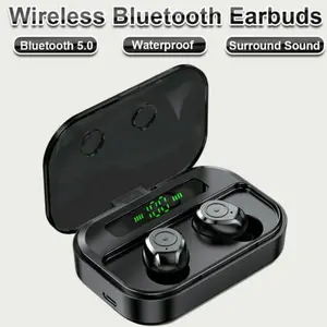 Bt 5.0 Wireless Earbuds Headphones, Noise Canceling Bluetooth 5.0 Stereo Headset, Lightweight in-ear Earphones with Noise Reduction, Comfort Wireless Audio Earpieces for Music Gaming Calling Sports Daily Phone Entertainment