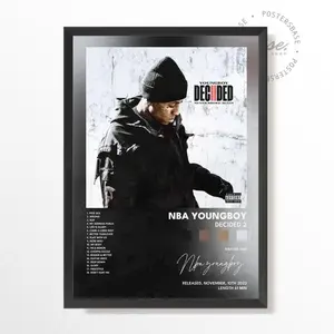 [Best Music Prints - Sale Up To 40%] - [No Frame] YB Album Music Poster, Rap Wall Art Print, Hip Hop Artist Aesthetic Poster for Bedroom Decor, Modern Rap Wall Art