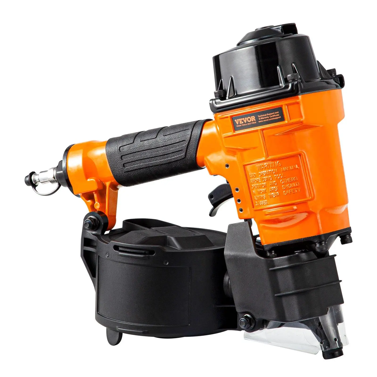 15-Degree Pneumatic Coil Siding Nailer MCN55 - 1in to 2-1/4in Nail Size, 70-120PSI Portable Air Nailgun, Hardware Power Tool for Siding, Fences, Home DIY Repair Projects