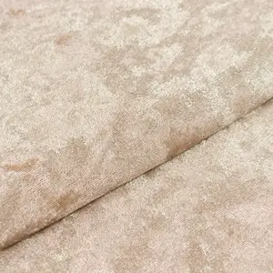 Beige Crushed Velvet Fabric Bolt, DIY Craft Fabric Roll - 65"x5 Yards