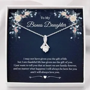 To my Bonus Daughter Necklace, Bonus Daughter Gift, Bonus Daughter Birthday Necklace, Daughter Jewelry From Step Dad