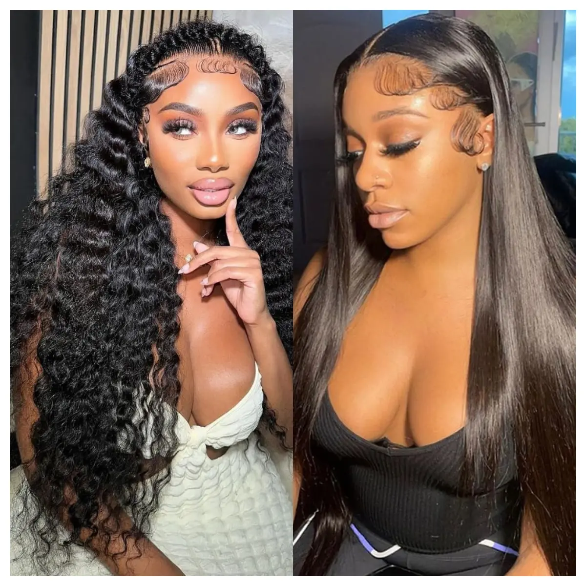 [Combo sale 28"&22"] 28 Inch Deep Wave Wig  Lace Front Wig Human Hair with Straight Wig 13x4 Lace Frontal Wig 180% Density Human Hair 13x4 Body Wave Wig 28inch &22inch