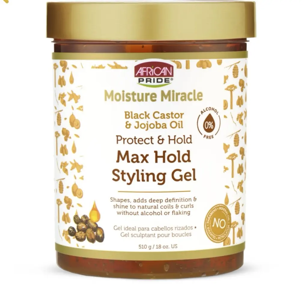 African Pride Moisture Miracle Max Hold Styling Gel, 18 Oz